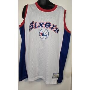 Majestic Philadelphia 76ers Hardwood Classics NBA Jersey Large Stitched White